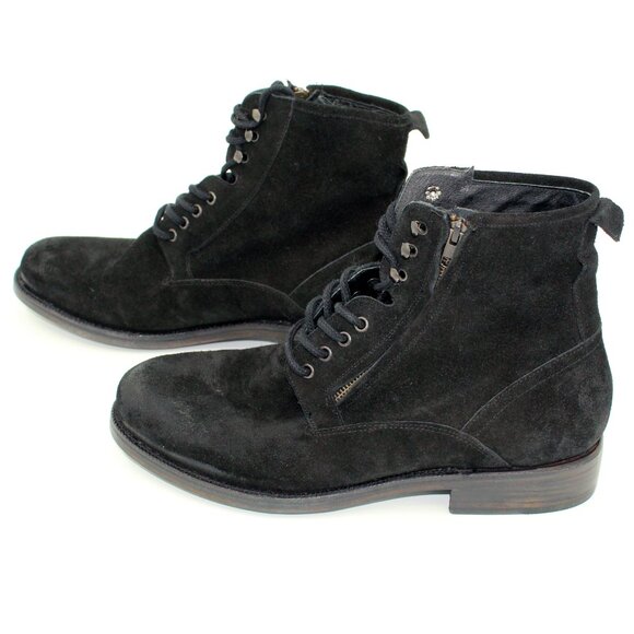 Men\'s Black Suede Leather Lace-Up Boots, Size 12 main image 6